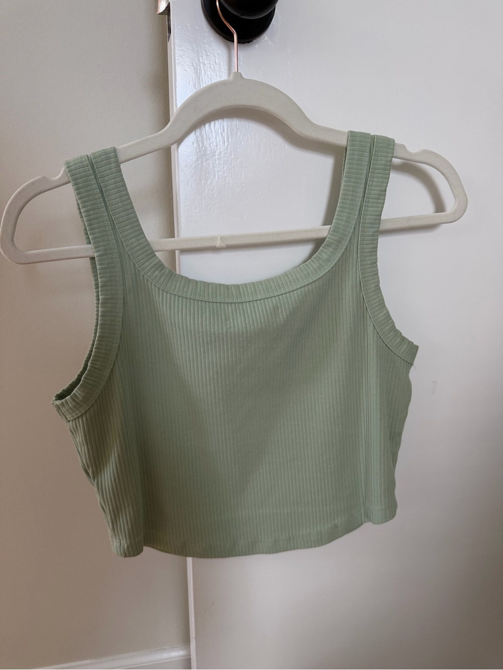 Madewell Light Sage Ribbed Crop Tank - Picture 2 of 3